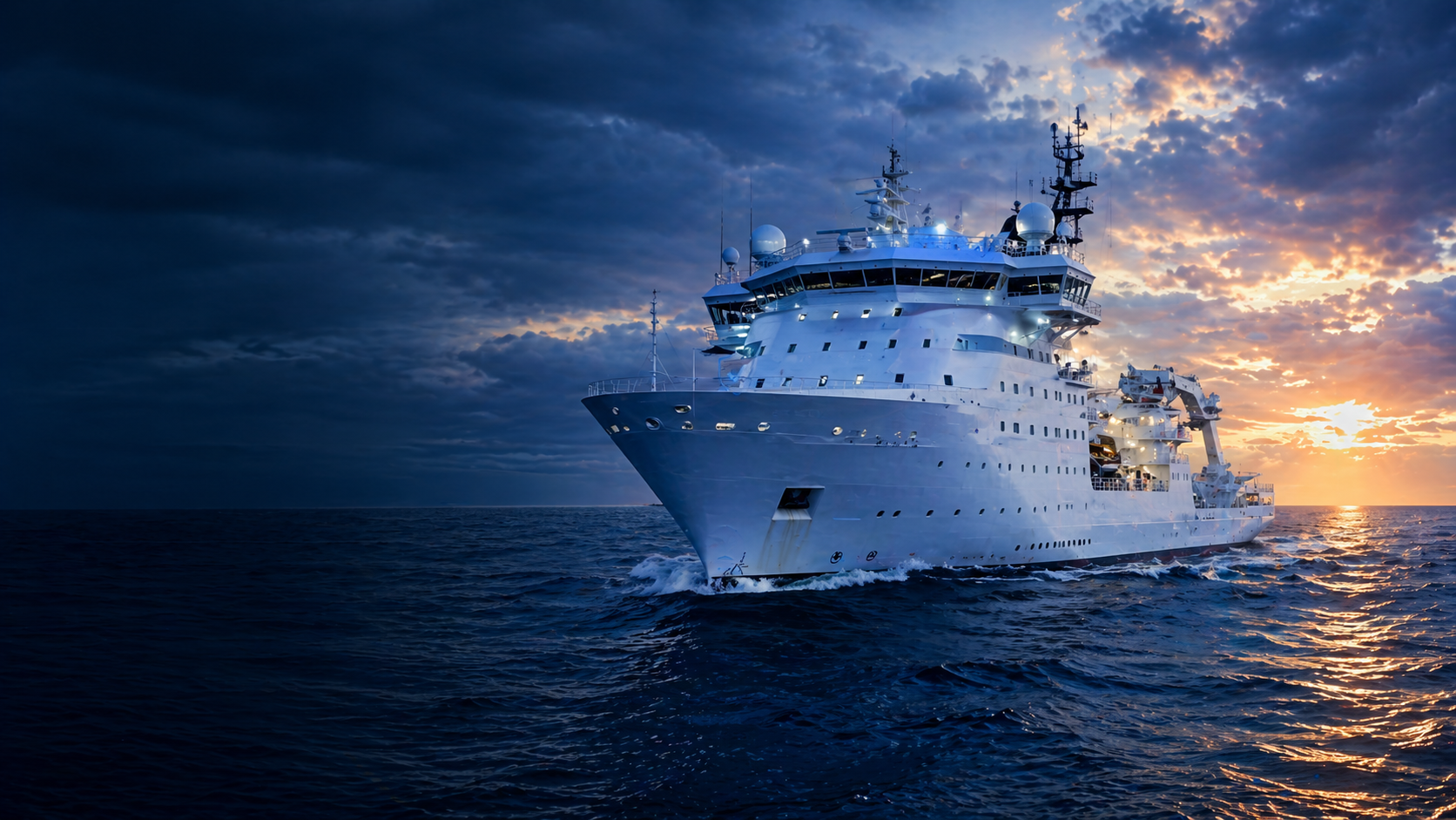 Marine HVAC offshore vessel at sea